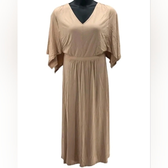 GODDESS DRESS G by Giuliana EcoLuxe Knit Dress Sand 1xp 1x Petite SO SOFT! - Picture 6 of 6